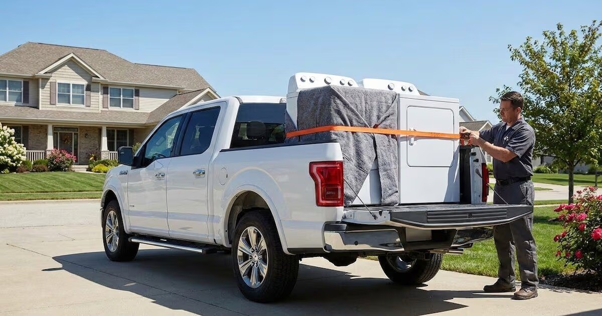 Professional team loading oversized furniture for junk pickup in Charlottesville VA